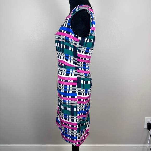 Banana Republic Sheath Dress Womens 4 Multicolor Plaid Sleeveless Lined - Picture 4 of 8